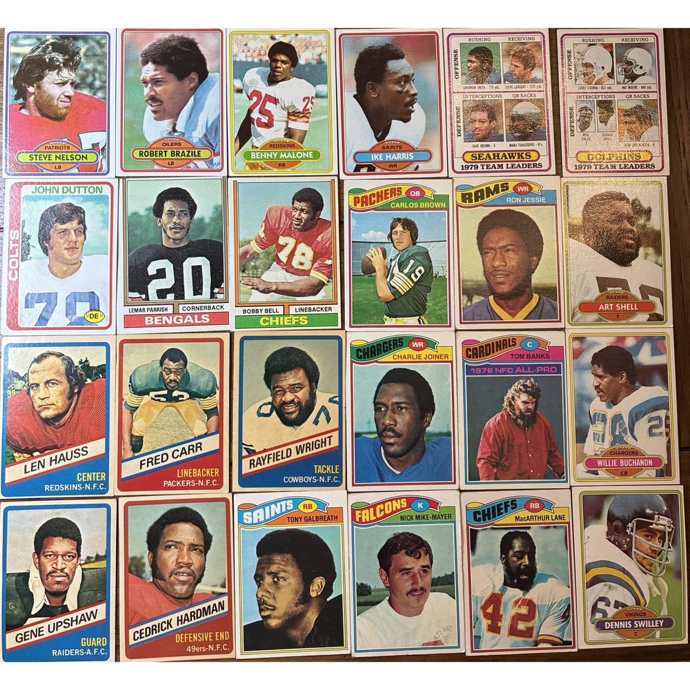 1976-1980 Topps Vintage Lot of 24 NFL Football